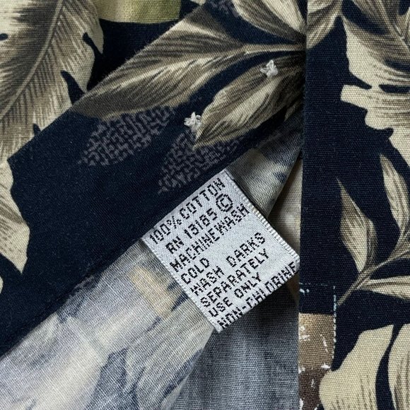 Vintage PIERRE CARDIN Men 2XL Tall Black Hawaiian Beer Wine Short Sleeve Shirt - Picture 6 of 12